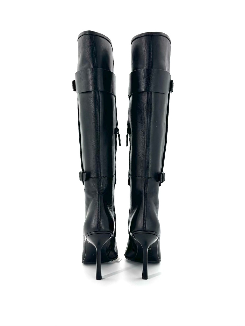 Vintage Gucci Retro Vintage Knee High Buckle Harness Pointed Toe Heeled Boots 39 - Picture 3 of 9